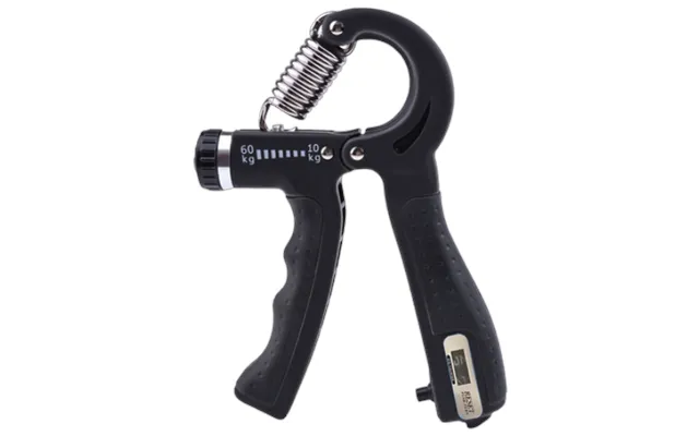 Black Adjustable Hand Grip Strengthener With Counter 10-60 Kg