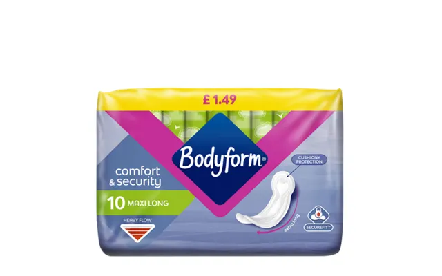 Bodyform Comfort & Security Maxi Long Sanitary Pads - 10 Pcs