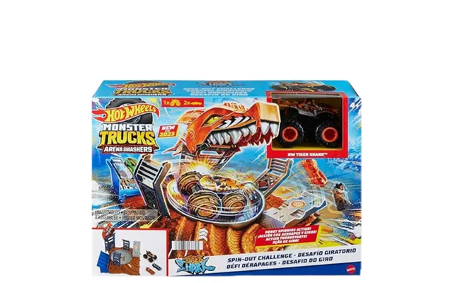 Hot Wheels Monster Trucks Arena Smashers Tiger Shark Challenge Set product image