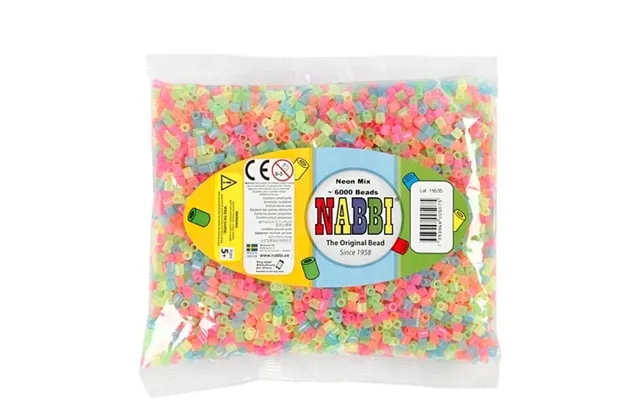 Nabbi Medium Tube Beads Neon Mix - 6000 Pcs product image