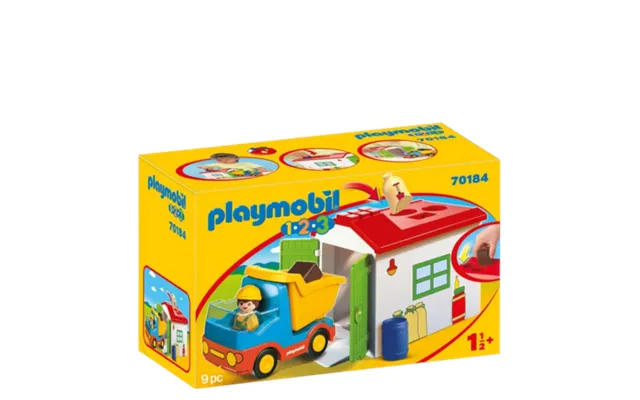 Playmobil 1.2.3 Truck With Fillable Sorting Garage Playset