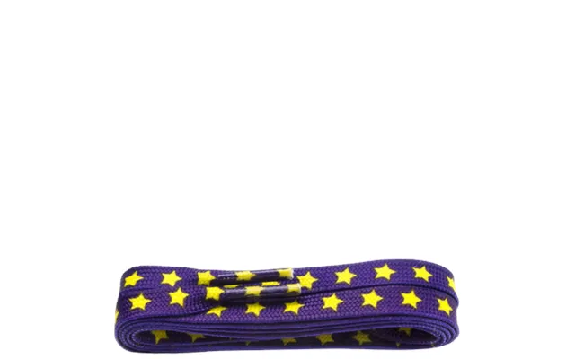 Shoestring Laces - Purple With Stars