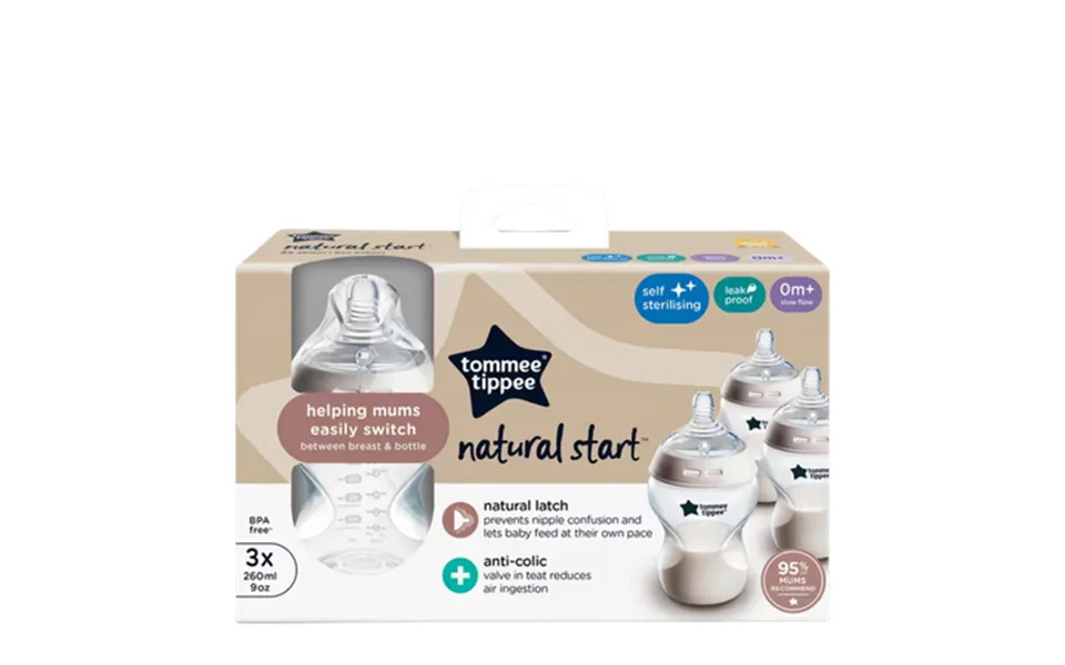 Tommee Tippee Natural Start 0 Months Baby Bottles Set 3 X 150 Ml