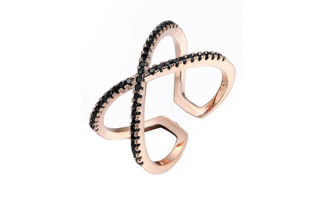 Everneed Scarlett - Rosegold Crossring With Black Zirconia U