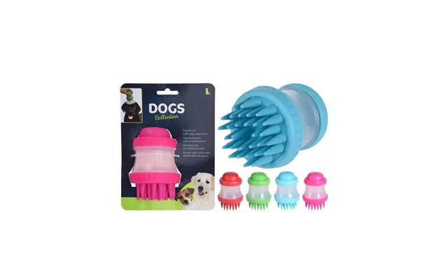 Excellent Houseware Dog Brush With Soap Dispenser Red