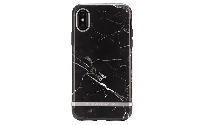 Richmond And Finch Black Marble - Silver Iphone X Xs Cover