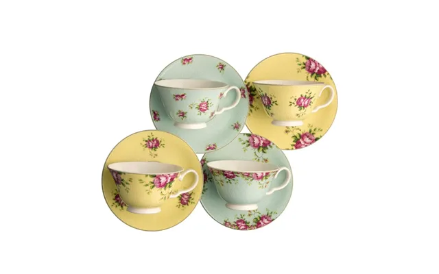 Aynsley Archive Rose Tea Cup And Saucer Set