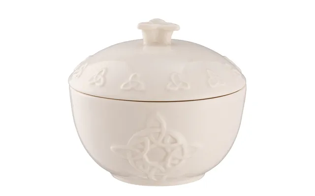 Belleek Classic Trinity Knot Covered Sugar