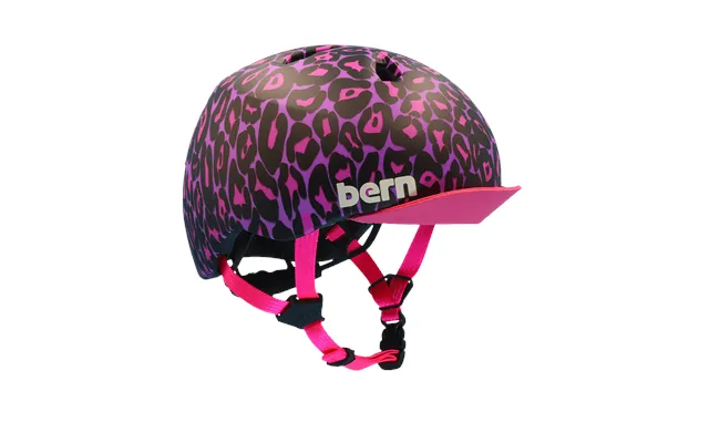 Bern Nina Dvrt Kids Helmet - Matte Purple Leopard