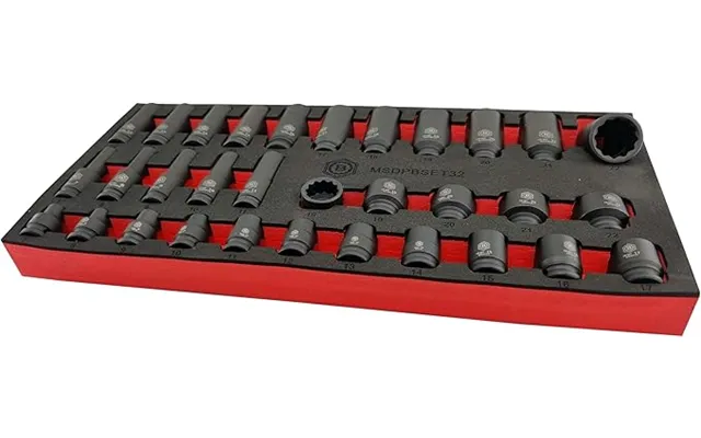 32pc Standard & Deep Impact Socket Set 12-point 7-22mm - 3 8 Drive