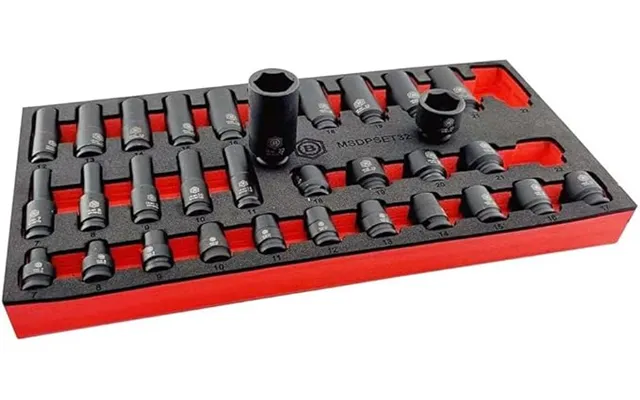 32pc Standard & Deep Impact Socket Set 6-point 7-22mm - 3 8 Drive