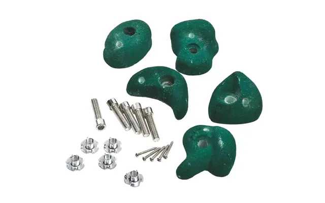 Climbing Stones & Footholds - Multi-color, High-grip, Poly-resin Green 10 Pack