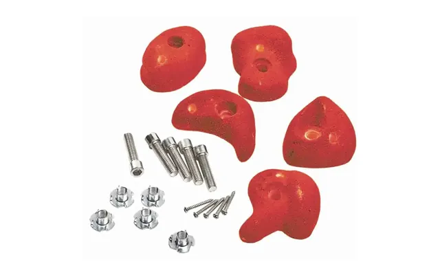 Climbing Stones & Footholds - Multi-color, High-grip, Poly-resin Red 10 Pack