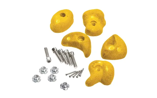 Climbing Stones & Footholds - Multi-color, High-grip, Poly-resin Yellow 50 Pack