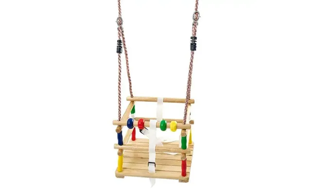Deluxe Wooden Beaded Baby Swing Safe & Interactive