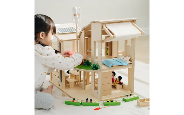 Plantoys Green Dollhouse With Furniture