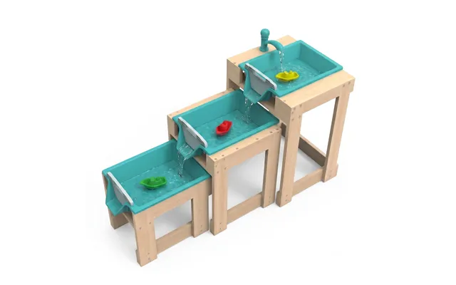 Wooden Water Play Table Set 3-tier Outdoor Water Activity Table