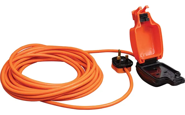 1 Gang 5m Outdoor Garden Mains Ip54 Weatherproof Mains Extension Lead Cable Plug - Orange
