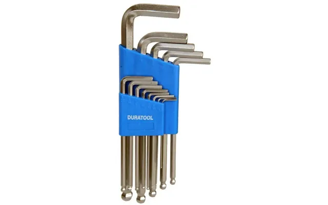 13pcs Ball-end Imperial Hex Allen Key Set - Long Arm Heavy Duty Chrome Vanadium Steel