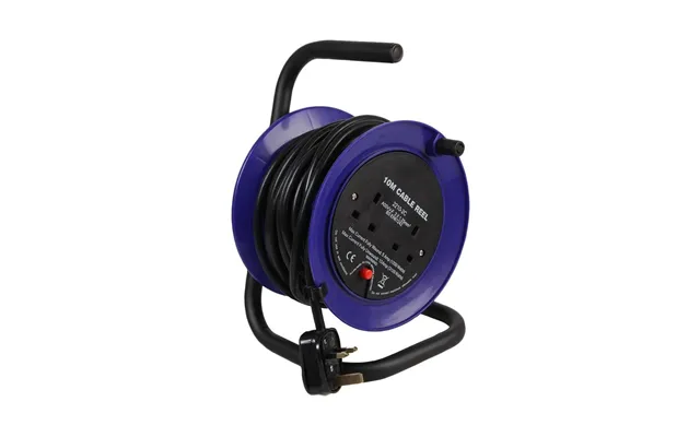2 Gang Mini Open Cable Reel Extension Lead With Handle And Thermal Cut Out - 10m