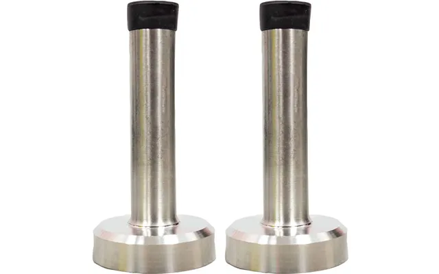 2 Pack 75mm Door Stops Wall Mounted Quality Satin Stainless Steel With Rubber Stops