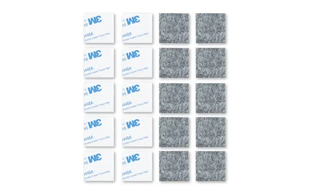 20mm 20 Pack Square Felt Pads Self Adhesive Black Sticky Furniture Floor Chair Legs Protectors product image