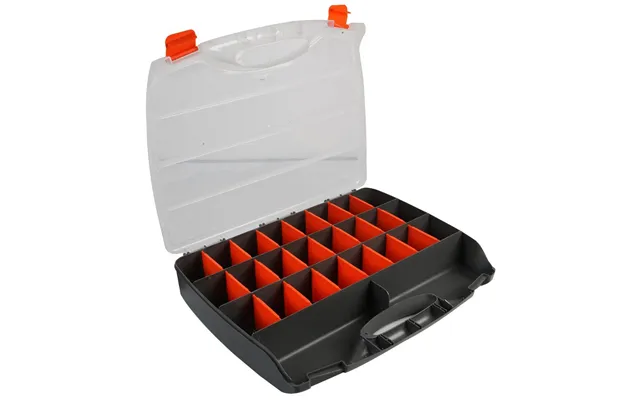 25 Compartment Organiser Storage Case Box With Customisable Trays 80mm X 480mm X 380mm - Craft