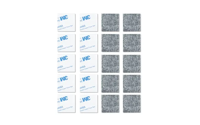 28mm 20 Pack Square Felt Pads Self Adhesive Black Sticky Furniture Floor Chair Legs Protectors
