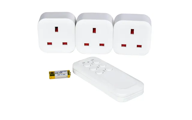 3 Wireless Remote Control Socket Set - Programmable 13a Remote Plug Adapter, 30m Range, 3120w, Self-learning Socket