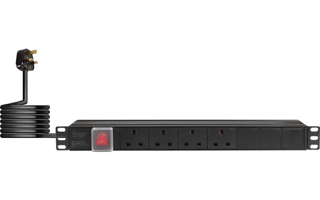 4-way Horizontal 13a Switched Pdu 19-inch 1u Standardised Power Distribution Unit 2m Lead