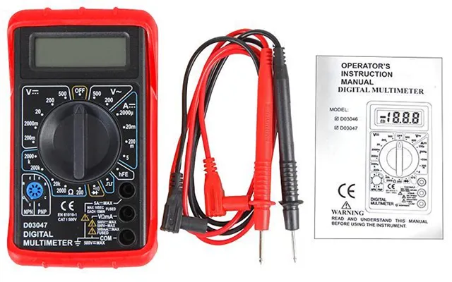 500v Ac Dc Manual Ranging Digital Multimeter, Voltmeter, Ammeter, Ohm, Resistance, Meter, Ac, Dc - Red