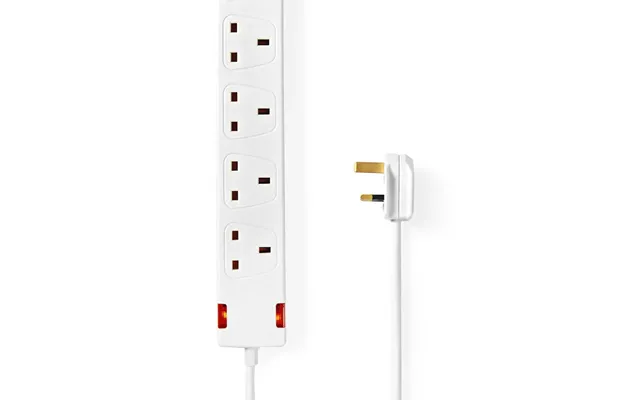 6 Gang 3m Mains Extension Lead Socket 13a - White