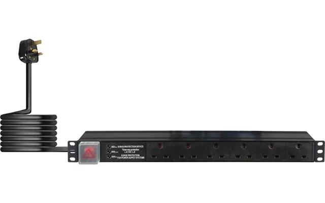 6-way Horizontal 13a 3 -way Surged Protected Switched Pdu 19-inch 1u Standardised Power Distribution Unit 2m Lead