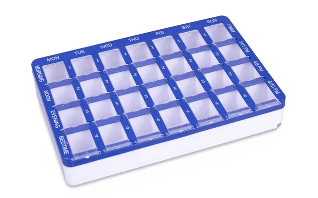 7 Day Weekly 4 Section 28 Compartment Pill Tablet Dispenser Box