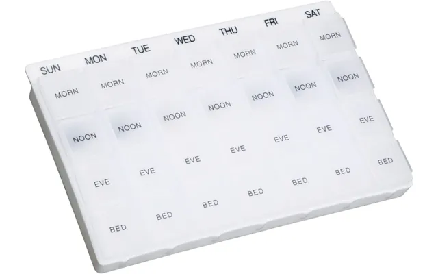 7 Week Day Multi Pill Dispenser. Ideal For People Who Take Large Numbers Of Tablets Throughout The Day At Regular Interv