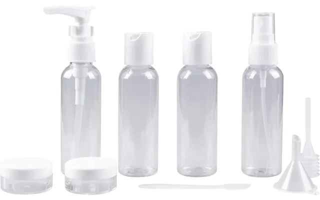 9 Piece Air Security Approved Travel Bottle Set Bottle Spray Pump Jars