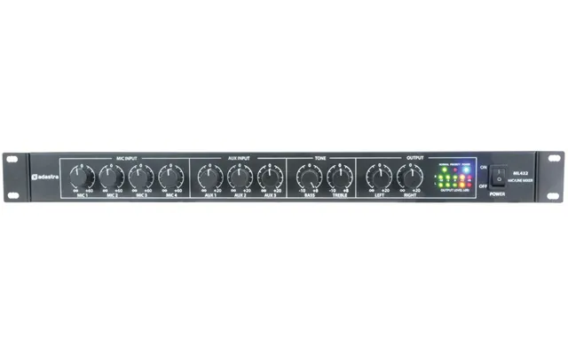 Adastra Ml432 4 Mic 3 Aux Multi Purpose Rack Mount Mixer 1u