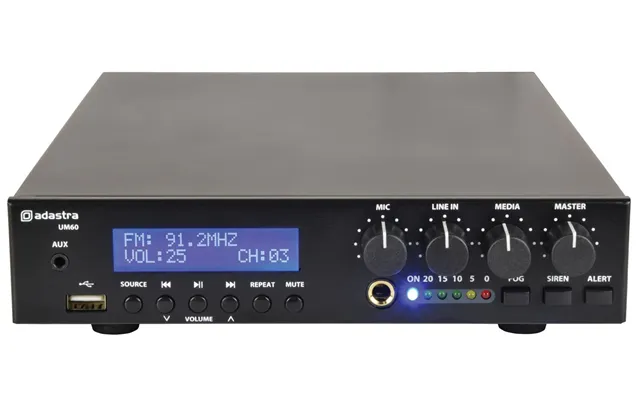Adastra Um60 Compact Mixer Amp 60w Mini Digital Class D Amplifier Usb Fm Bluetooth