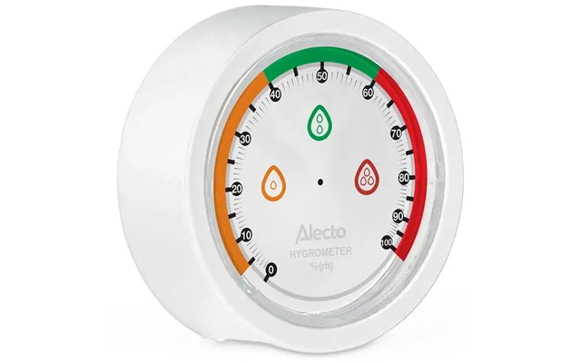 Alecto Analog Hygrometer Humidity Meter Indoor Monitor For Cellar, Room, Baby Room, Greenhouse & More - White