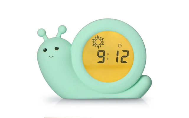 Alecto Childrens Sleep Trainer & Night Lamp Light Alarm Clock Simon The Snail - Green product image