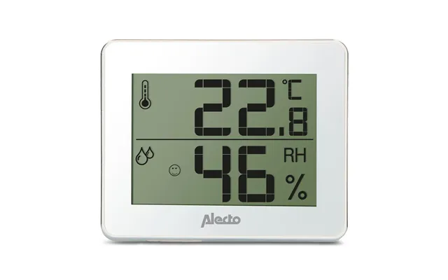 Alecto Indoor Large Lcd Display Thermometer Hygrometer - White Silver