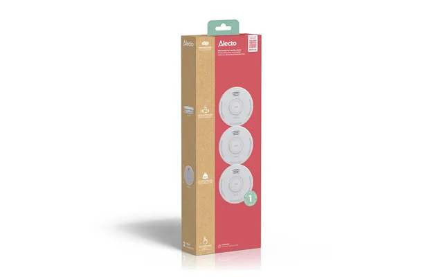 Alecto Sd110 Smoke Detector With Hush Button 85 Db Battery Powered En14604 2005 Ac 2008 White 3 Pack