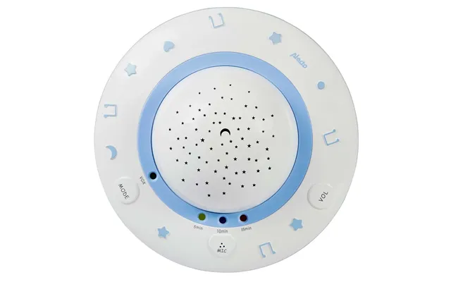 Alecto Starry Sky Nusery Projector With Adjustable Play Time Voice Activated Music & Light White Blue