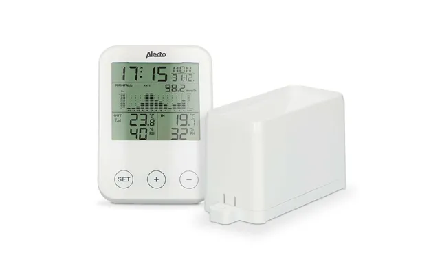 Alecto Ws-1200 Indoor Wireless Weather Station, Rainfall Sensor, Humidity, Temperature, Hygrometer & More - White