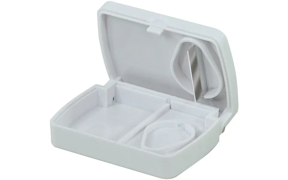 All In One Pill Storage Box And Tablet Splitter Cutter Ideal For Travel And Home Use Handy - Small Size Cut Tablets In H