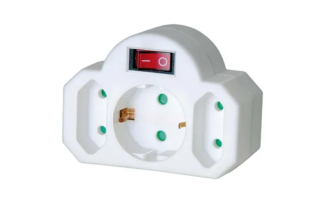 Brennenstuhl Power Socket Splitter On Off Switch 1x Plug With Earth Contact 2x Euro White