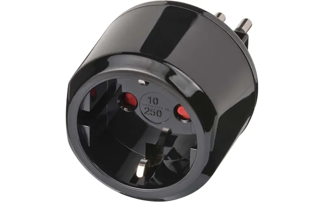 Brennenstuhl Travel Plug Travel Adapter Travel Socket Adapter For Italy Socket And Euro Plug Black