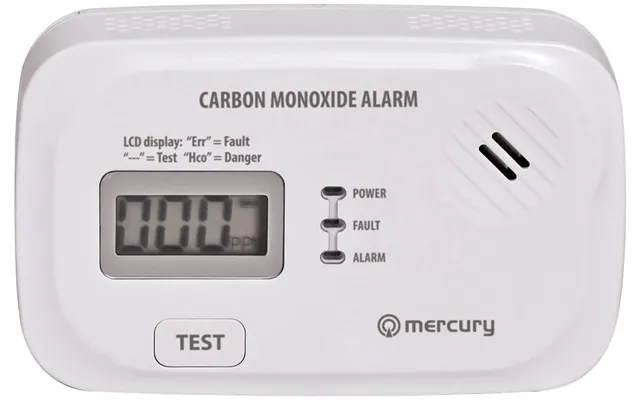 Carbon Monoxide Alarm With Lcd Display - Battery Powered Co Detector, 10 Year Sensor Life, En50291-1 2018 Certified