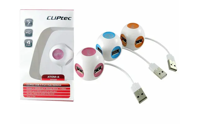 Cliptec 4 Port Usb 2.0 Hub - Pink