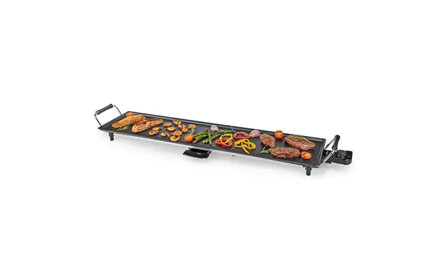 Electric Non Stick Teppanyaki Table Top Grill Griddle Plate Bbq With Drip Tray - 90cm X 23cm